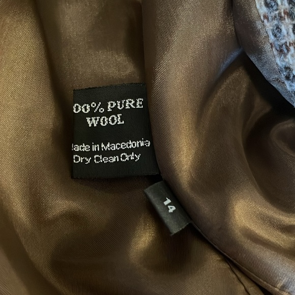 Brown Wool Plaid One Button Vintage Blazer By Georgia Sant’Angelo - Picture 7 of 13